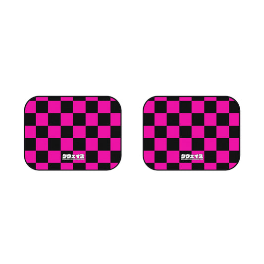 Pink Checkered Car Mats (2x Rear)
